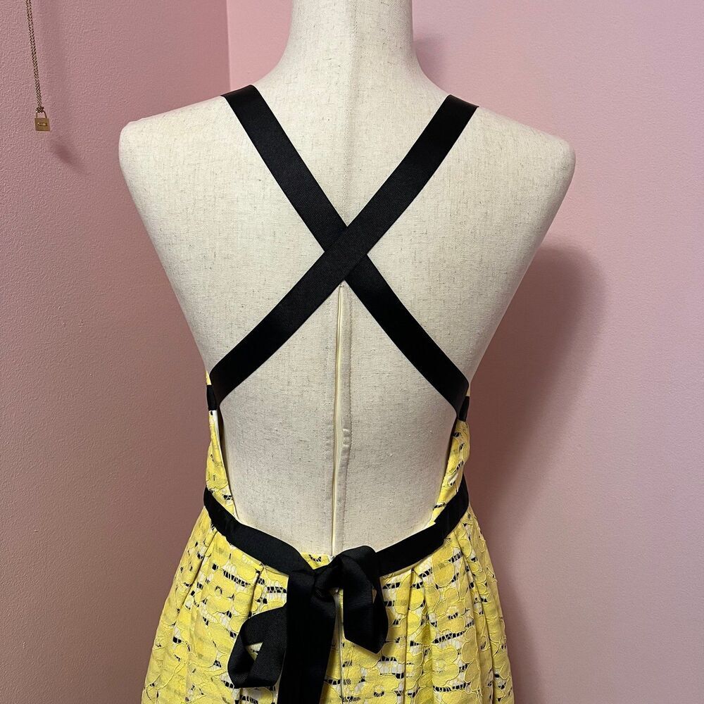 NWT ASOS Lace Stripe Midi Dress with Cross Back Size 8 - Picture 5 of 5